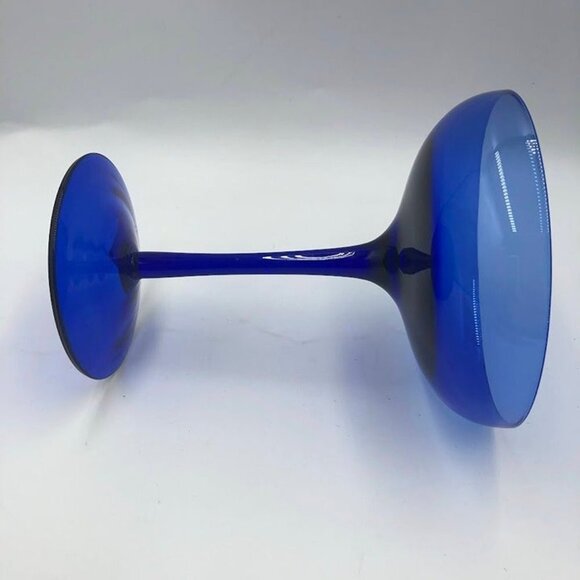 Z Gallerie Set of 2 Cobalt Blue Glass Margarita Glasses Drinkware Barware - Picture 5 of 11